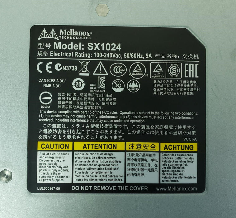 Mellanox MSX1024B-2BRS 48 Port 10G SFP+ 12x 40GB QSFP Open Ethernet Switch