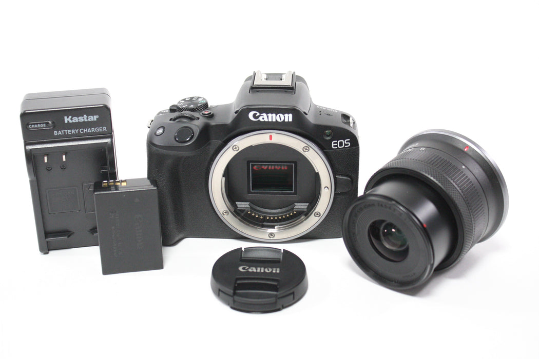 Canon EOS R50 Digital Mirrorless Camera with 18-45mm f/4.5-6.3 IS STM Lens with Shutter Count 1000 or Less