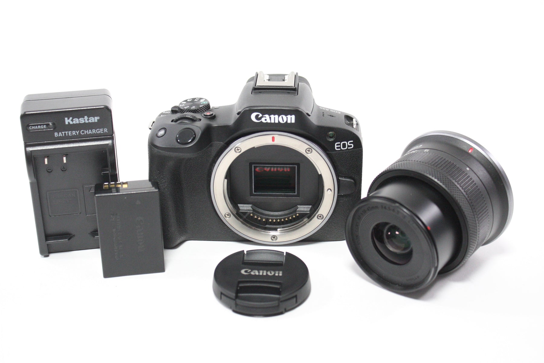 Canon EOS R50 Digital Mirrorless Camera with 18-45mm f/4.5-6.3 IS STM Lens with Shutter Count 1000 or Less