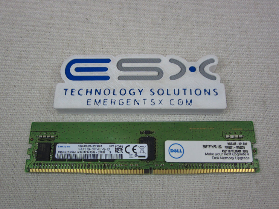 Dell SNPTFYHPC/16G 16GB 2Rx8 PC4-2933Y DDR4 ECC Server Memory RDIMM