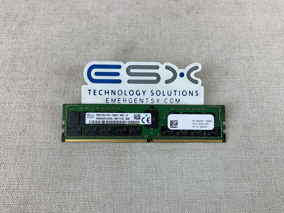 Dell 8WKDY 32GB 2Rx4 PC4-2933Y Server Memory DDR4-23400R ECC Server Memory RDIMM