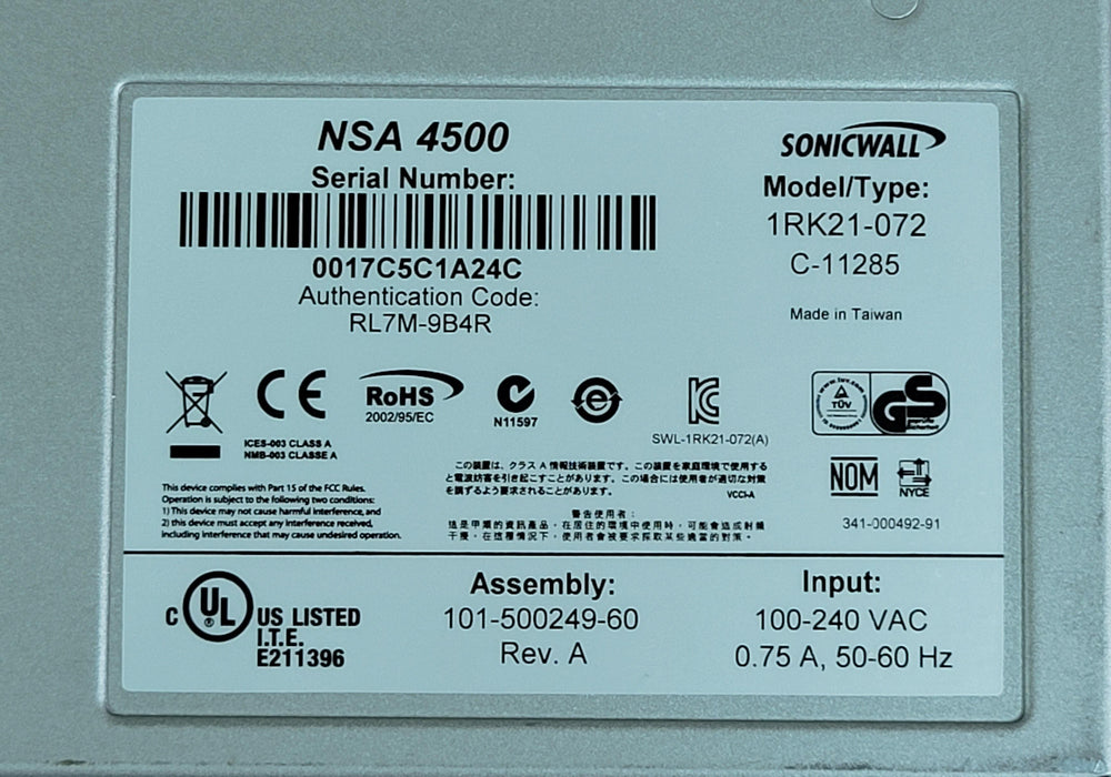 SonicWall Network Security Appliance NSA 4500