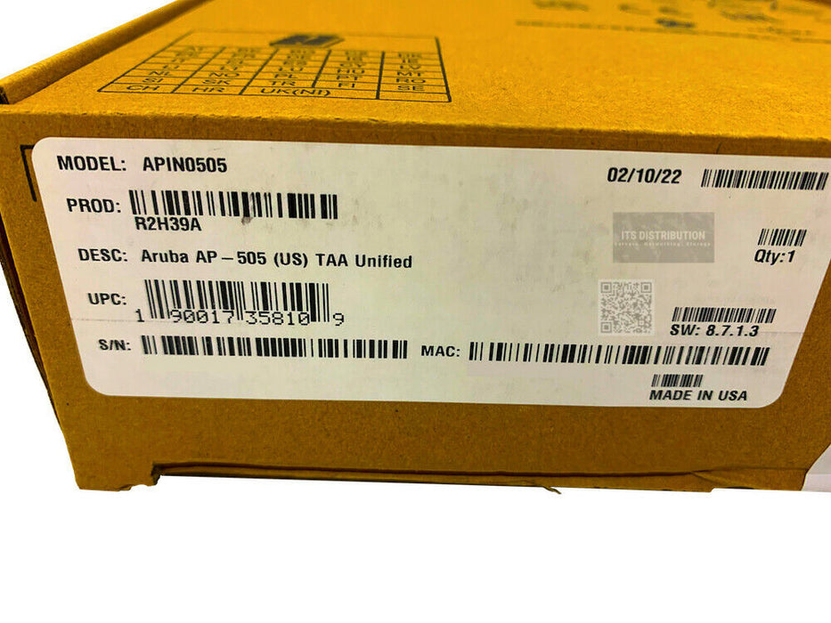R2H39A I New HPE Aruba AP-505 (US) TAA Dual Radio 2x2:2 802.11ax APIN0505