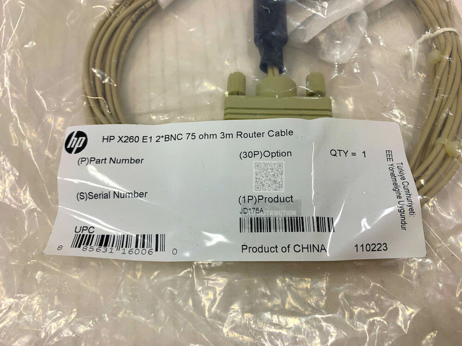 JD175A I New Genuine HP X260 Router Cable 04026106 9.84 ft DB 15 BNC Network