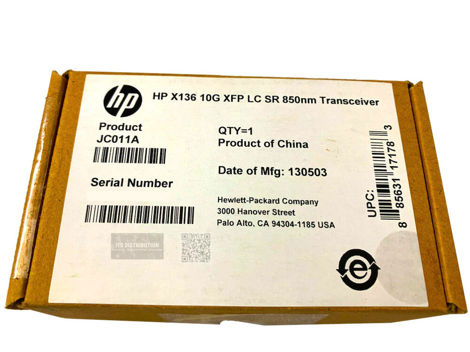 JC011A I Genuine HPE X136 SR LC Transceiver 1 x 10GBase-SR10 850nm OPEN BOX