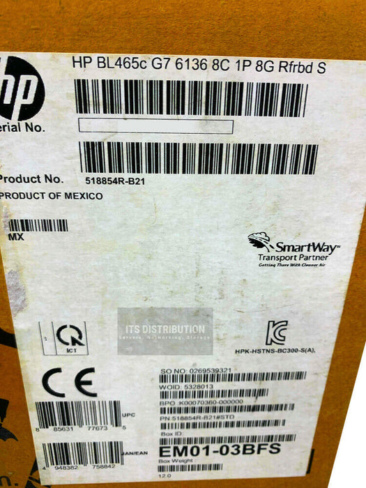 518854-B21 I Open Renew HP ProLiant BL465c G7 6136 1P8GB-R P410i/1GB FBWC Server