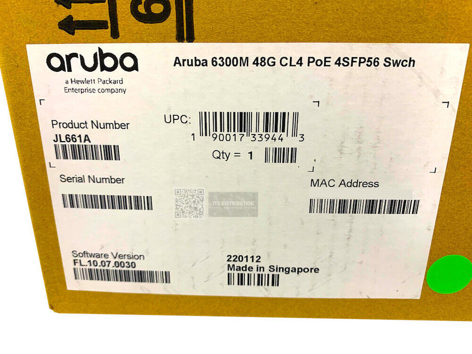 JL661A I DUAL POWER New HPE Aruba 6300M 48G CL4 PoE 4SFP56 Switch JL087A