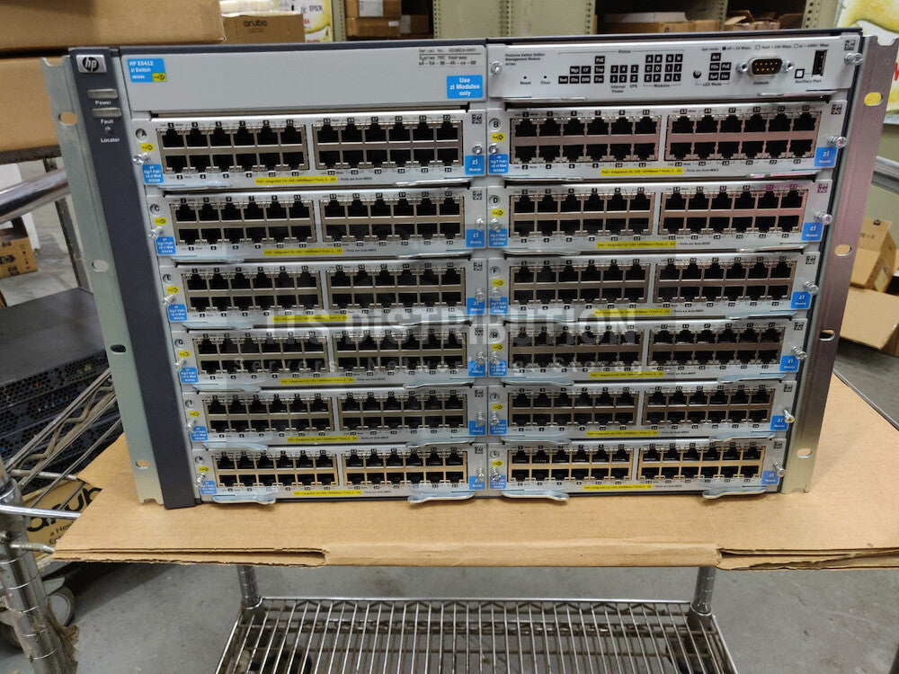 J8698A I BUNDLE HP 5412ZL 7U Edge Switch Includes 12x J9534A 4x J9306A 1x J8726A