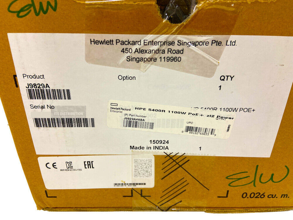 J9829A I Brand New HPE 5400R 1100W PoE+ zl2 Power Supply 0957-2414 DCJ11002-03