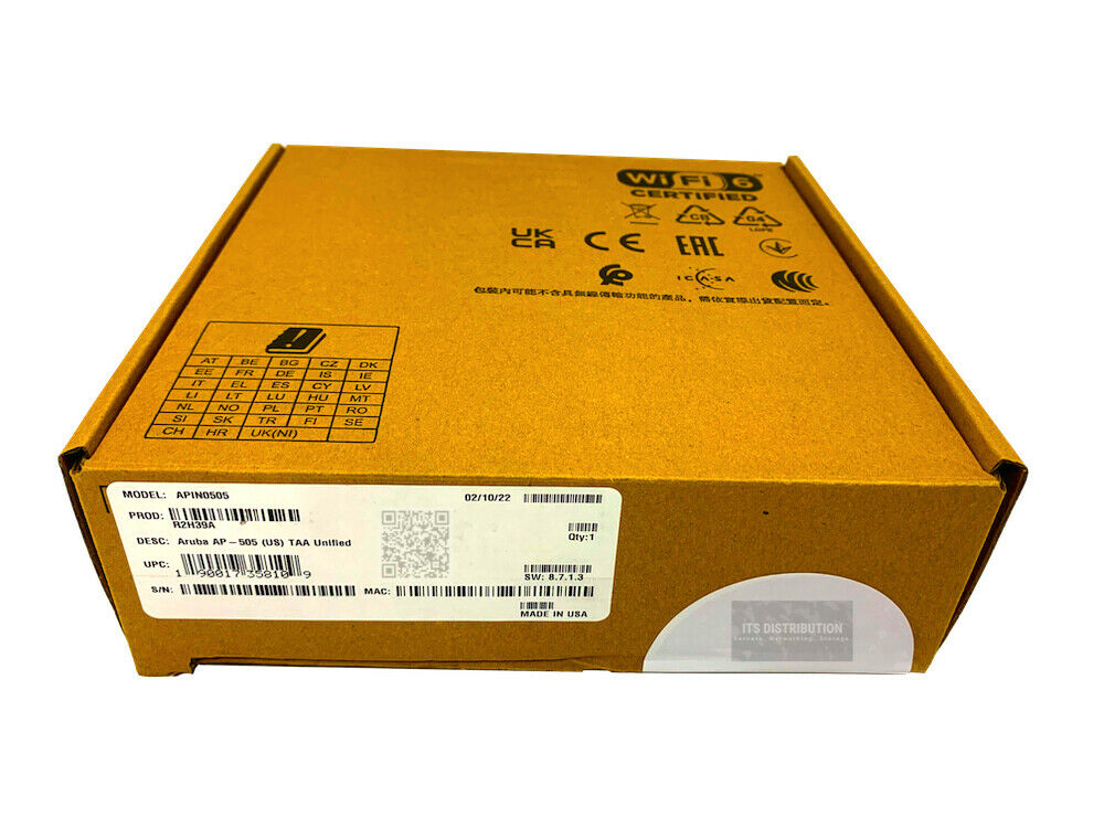 R2H39A I New HPE Aruba AP-505 (US) TAA Dual Radio 2x2:2 802.11ax APIN0505