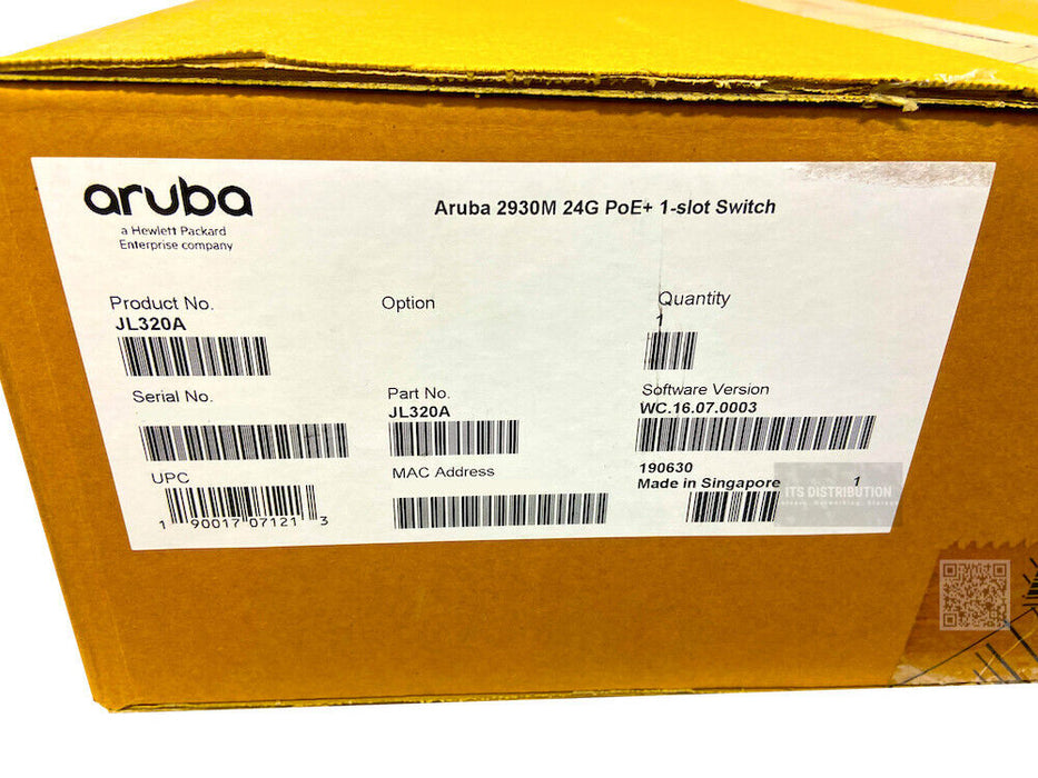 JL320A I DUAL POWER New Sealed HPE Aruba 2930M 24G PoE+ 1-Slot Switch JL087A PSU