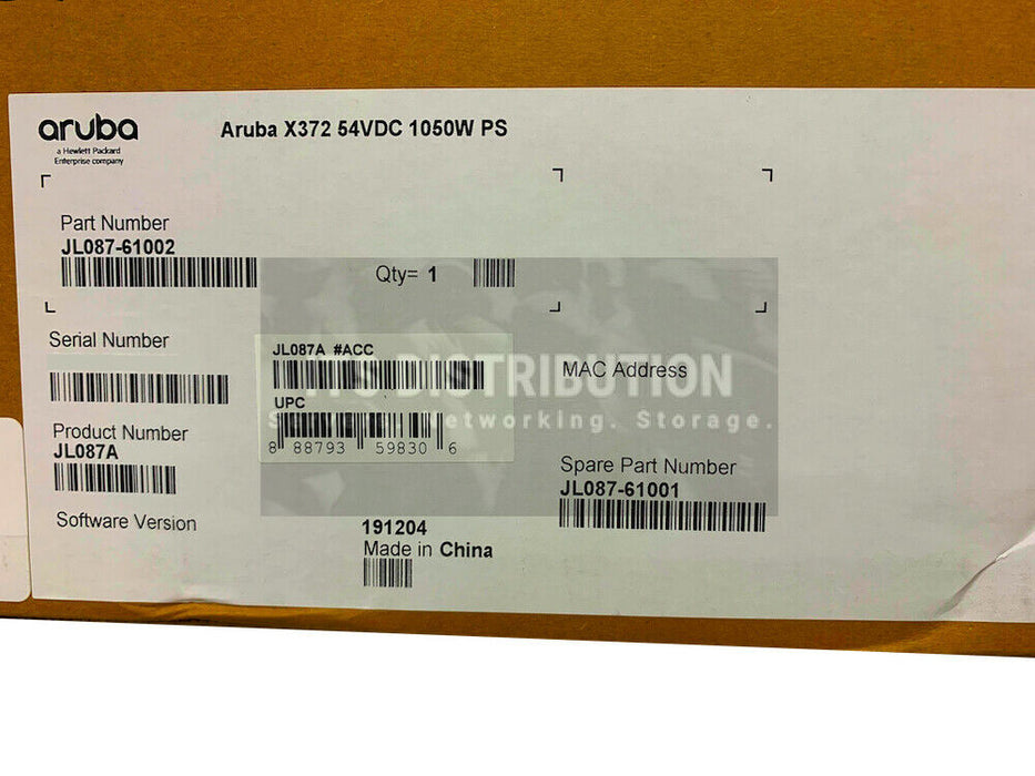 JL087A I Brand New Sealed HPE Aruba X372 54VDC 1050W 110-240VAC Power Supply