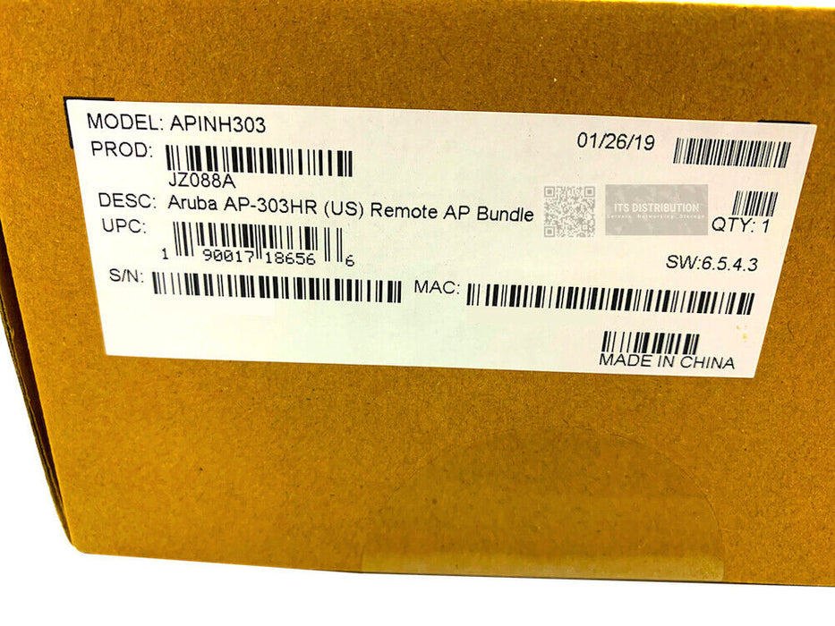 JZ088A I New HPE Aruba AP-303HR-US APINH303 DualRadio 802.11ac 2x2 Uni AP JY680A