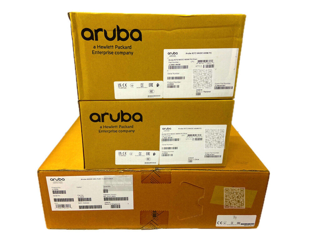 JL320A I DUAL POWER New Sealed HPE Aruba 2930M 24G PoE+ 1-Slot Switch JL086A PSU