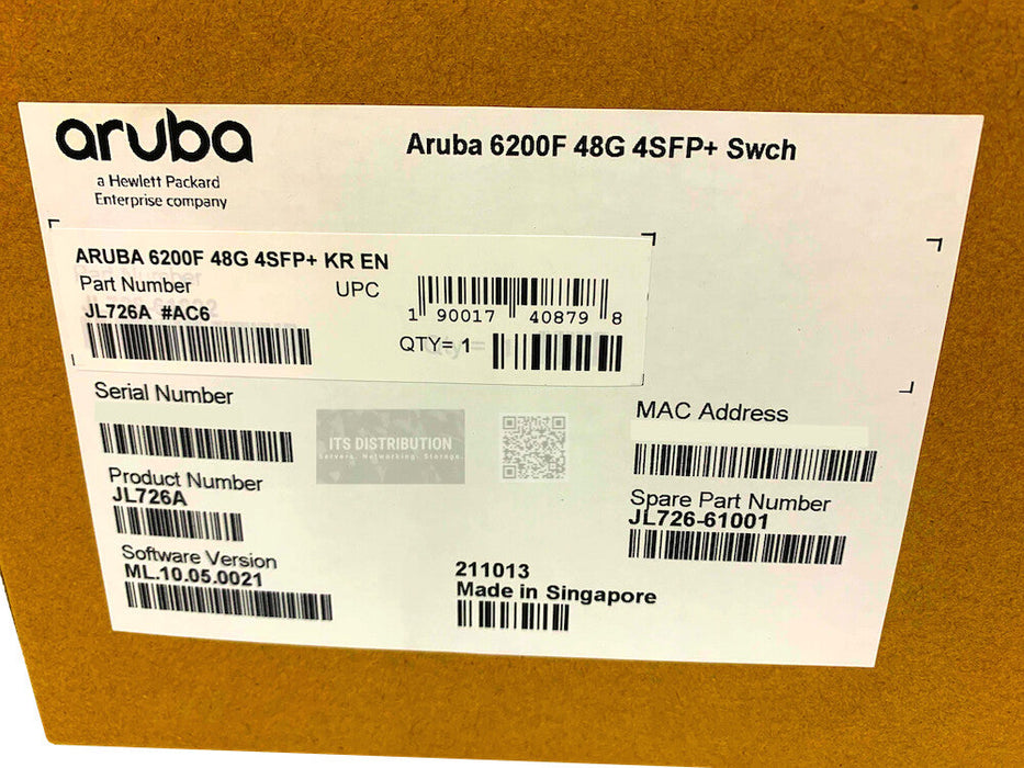 JL726A I New HPE Aruba 6200F 48G 4SFP+ CX 6200 Networking Switch + 4x J9152D