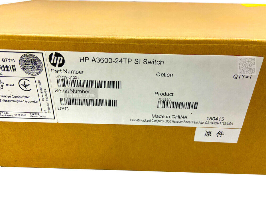 JD329A I Open Box HP A3600-24TP SI 26 Port Ethernet Switch 10/100/1000 0235A10F