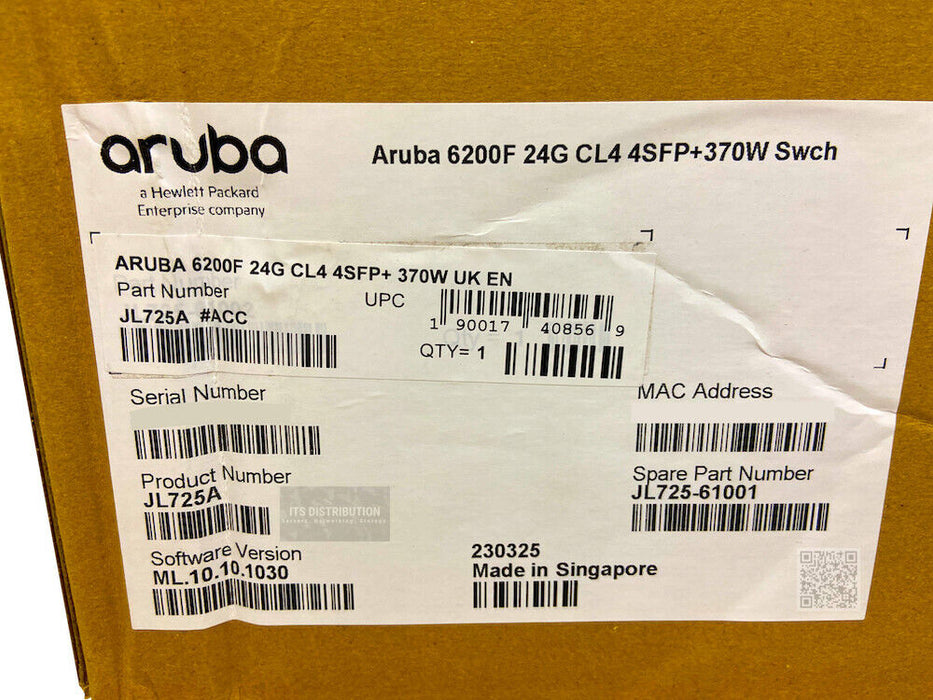 JL725A I BAD BOX HPE Aruba 6200F 24G CL4 4SFP+ 370W Switch