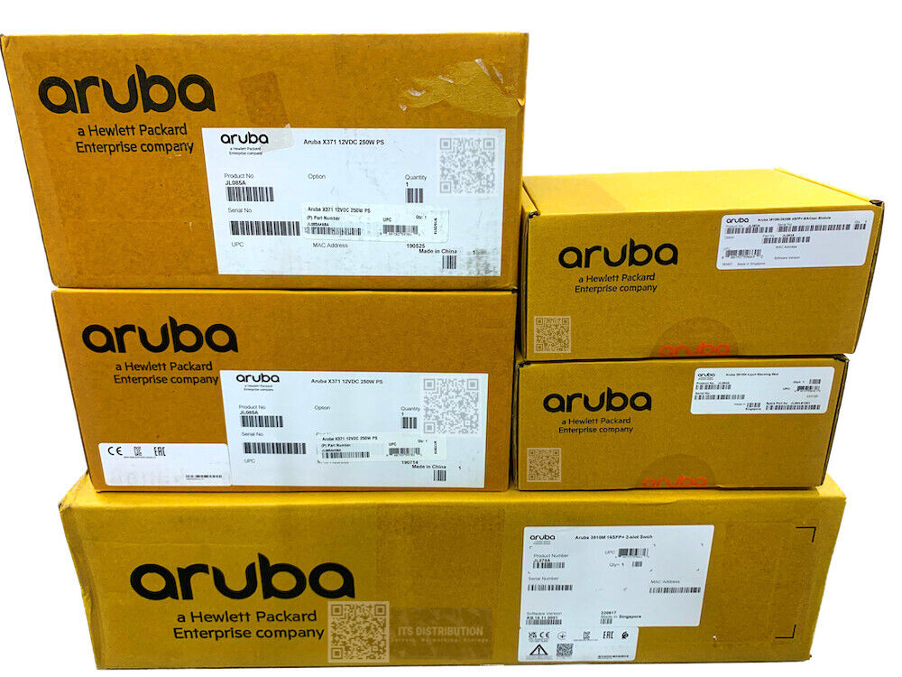JL075A I LOADED New HPE Aruba 3810M 16SFP+ 2-Slot Switch 2x JL085A JL084A JL083A