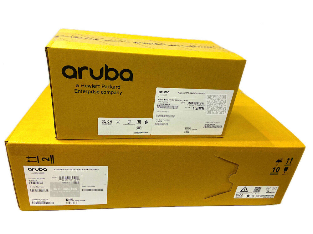 JL662A I New Sealed HPE Aruba 6300M 24G CL4 PoE 4SFP56 Switch + JL086A PSU