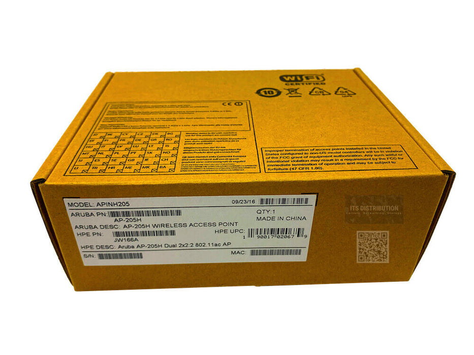 JW166A I BUNDLE New Aruba AP-205H 802.11ac Dual 2x2:2 Radio Int AP JW627A PoE