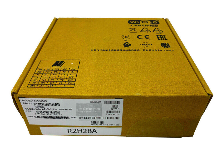 R2H28A I Open Box HPE Aruba AP-505 (RW) Dual Radio 2x2:2 802.11ax Internal Ant