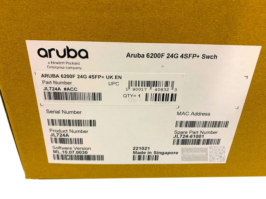 JL724A I New Sealed HPE Aruba 6200F 24G 4SFP+ Networking Switch + 4x J4858D