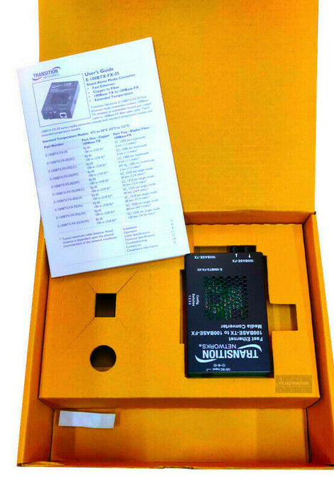 E-100BTX-FX-05 I Open Box Transition Networks Fast Ethernet ST Converter 100BASE