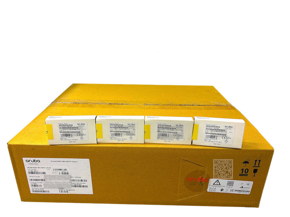 JL726A I New HPE Aruba 6200F 48G 4SFP+ CX 6200 Networking Switch + 4x J9152D