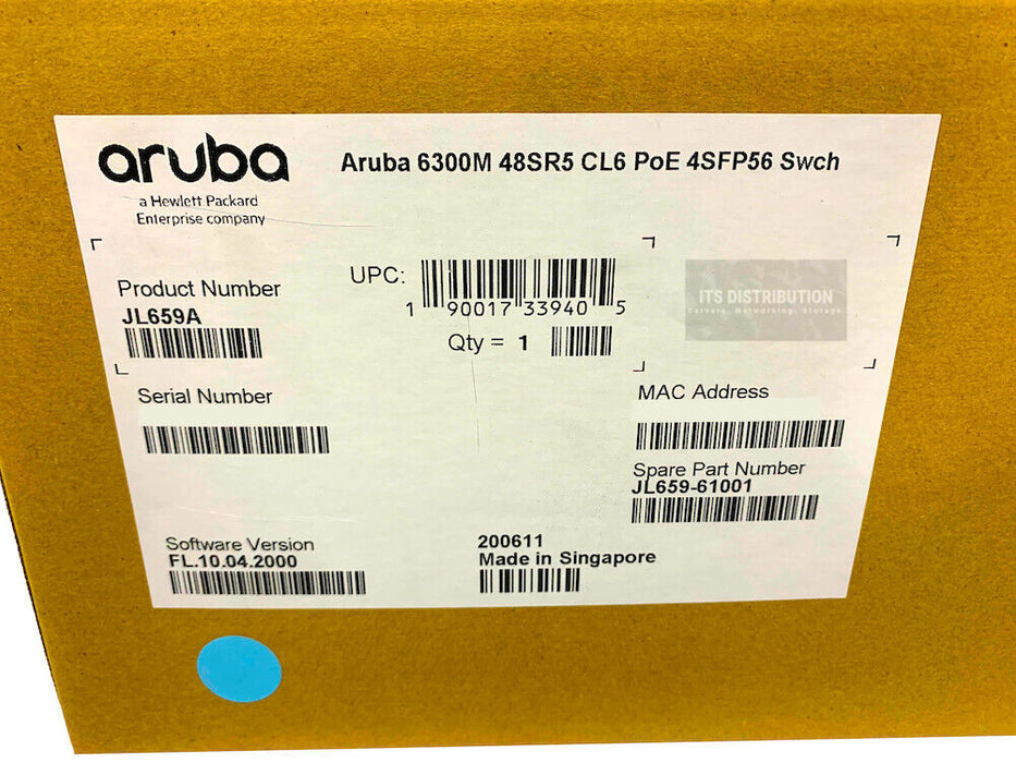 JL659A I Open Box HPE Aruba 6300M 48SR5 CL6 PoE 4SFP Switch