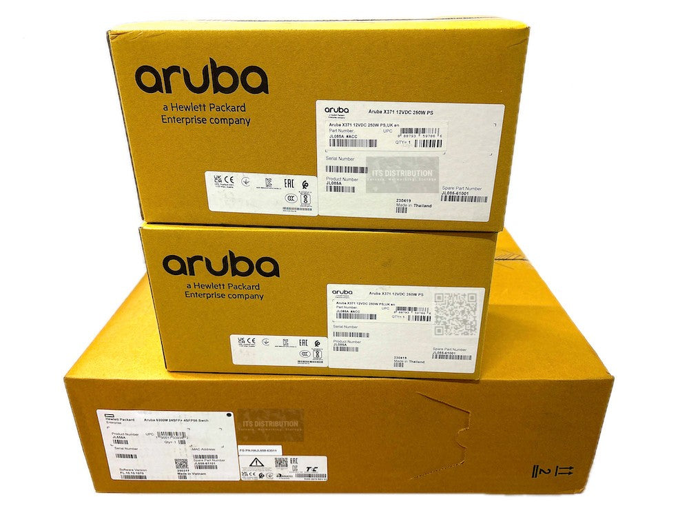 JL658A I New HPE Aruba CX 6300M 24-Port SFP+ 4-Port SFP56 Switch + 2x JL085A PSU