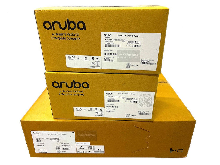 JL658A I New HPE Aruba CX 6300M 24-Port SFP+ 4-Port SFP56 Switch + 2x JL085A PSU
