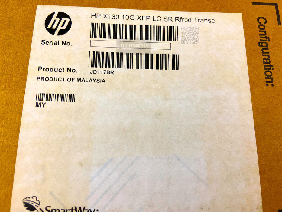 JD117B I Genuine HPE X130 10GB XFP LC SR Transceiver RENEW SEALED