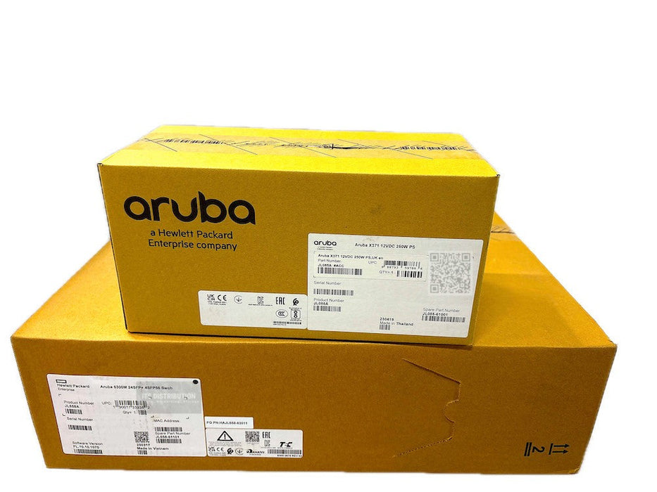 JL658A I New HPE Aruba CX 6300M 24-Port SFP+ and 4-Port SFP56 Switch + JL085A PS