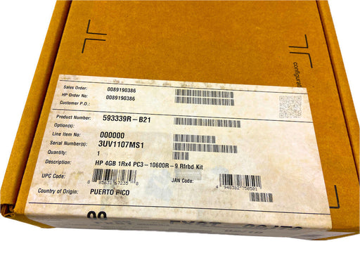 593339-B21 I GENUINE HP 4GB DDR3 SDRAM ECC Memory Module 595424-001 RENEW SEALED