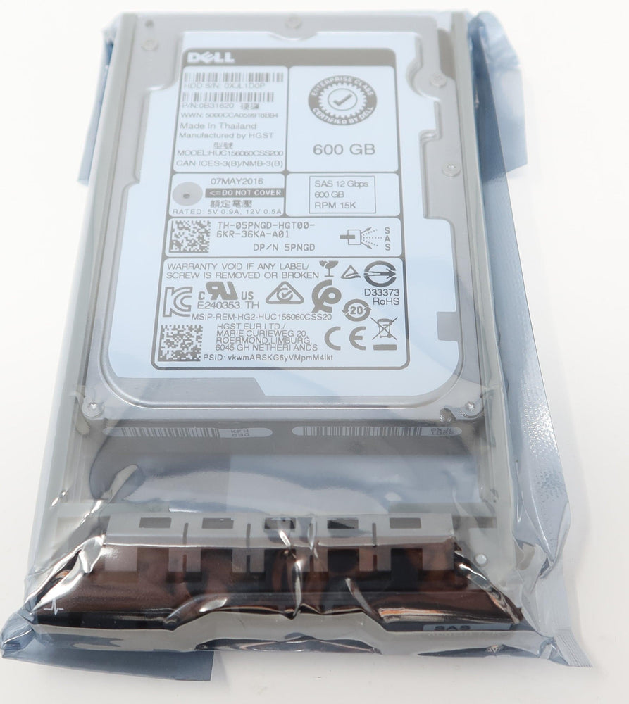 Dell 5PNGD HGST HUC156060CSS200 600GB 15K 12Gbps SAS 2.5" Hard Drive