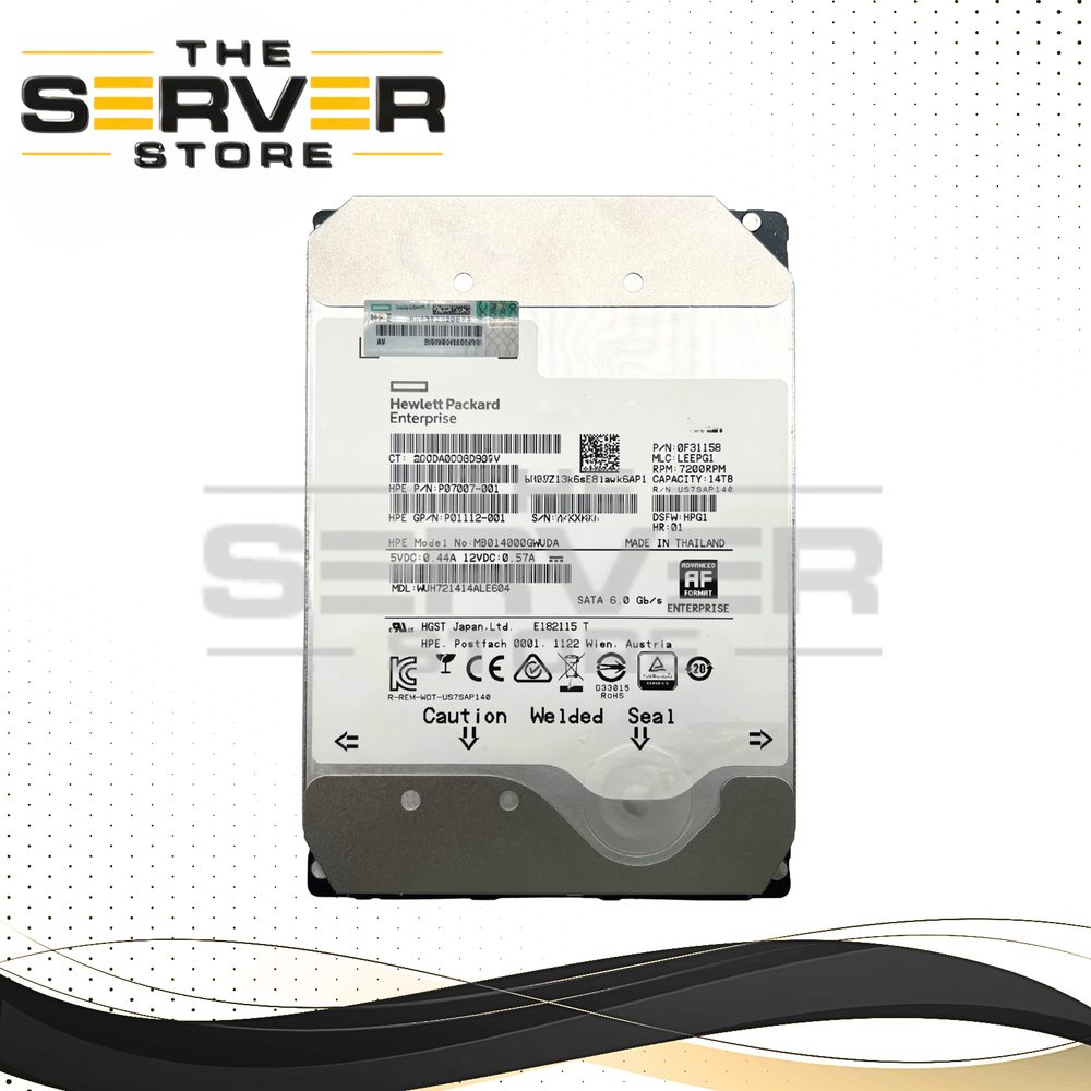HPE 14TB SATA 6G 7.2K RPM LFF 3.5" HDD Business Critical Western Digital (HGST) Ultrastar DC HC530 WUH721414ALE604 MB014000GWUDA P07007-001