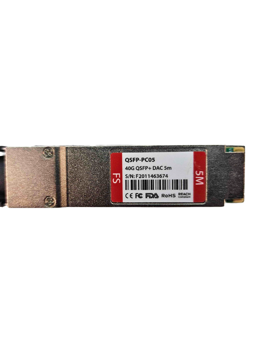 5m (16ft) 40G QSFP+ Passive Direct Attach Copper Cable for FS Switches (QSFP-PC05)