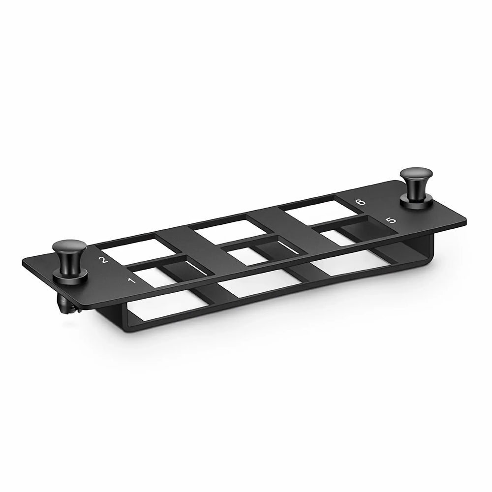 FHD 6-Port Multimedia Copper/Fiber Modular Panel with 6 x Plastic Clips