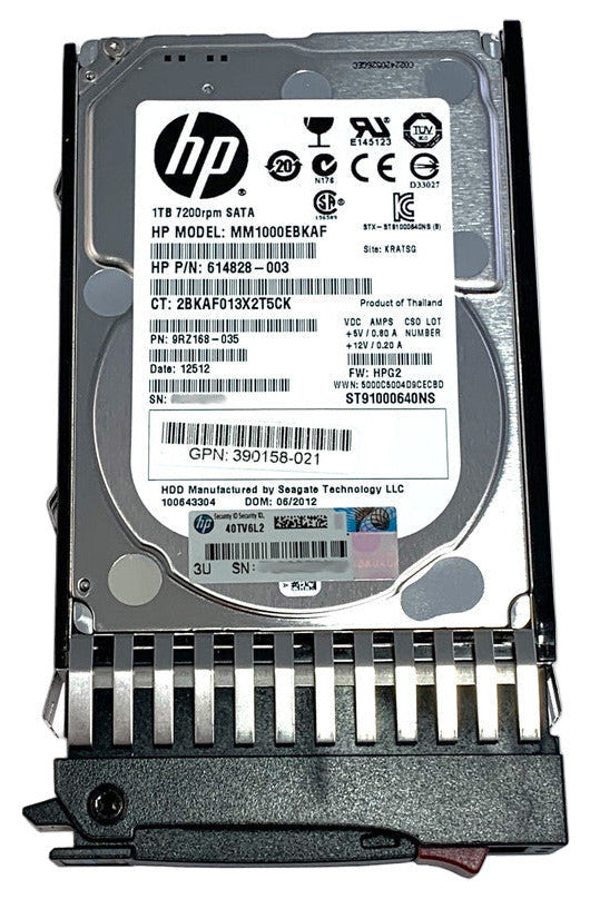 HP 625609-B21 626162-001 614829-003 1TB 7.2K 3G 2.5" SATA HARD DRIVE MM1000GBKAL