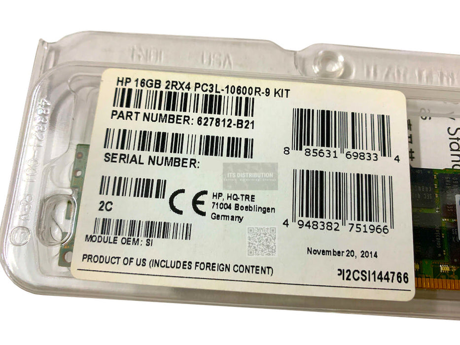 627812-B21 I Genuine New Sealed HP SmartMemory 16GB DDR3 SDRAM Memory Module