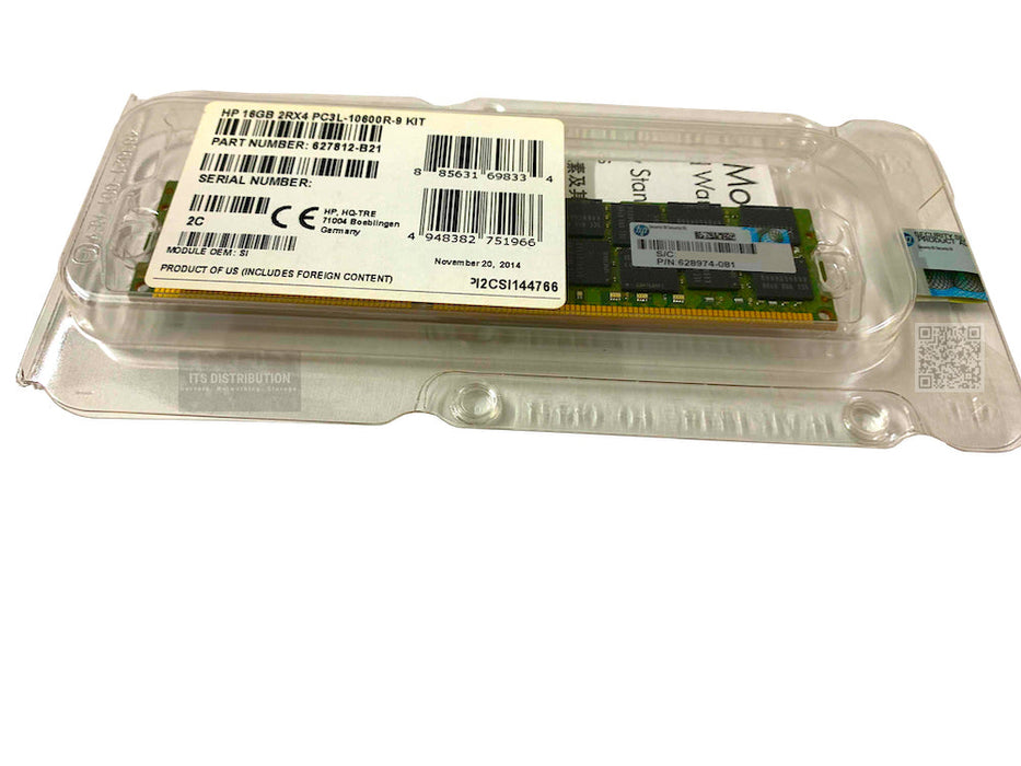 627812-B21 I Genuine New Sealed HP SmartMemory 16GB DDR3 SDRAM Memory Module
