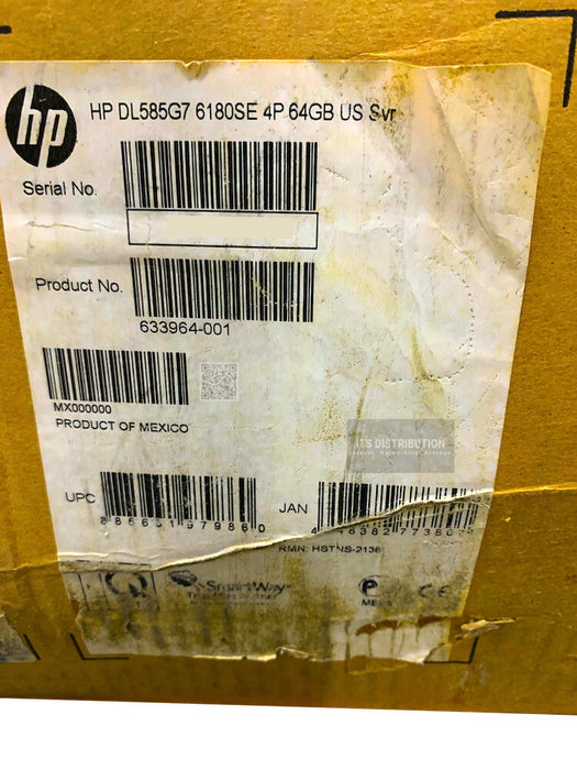 633964-001 I HP ProLiant DL585 G7 4U 6180SE 4P 64GB-R P410I Rack Server OPEN BOX