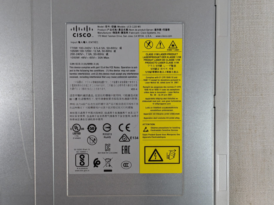 Cisco UCSC-C220-M5L Server – 2x 28C Platinum 8276 2.2GHz, 256GB, 2x 1.6TB NVMe