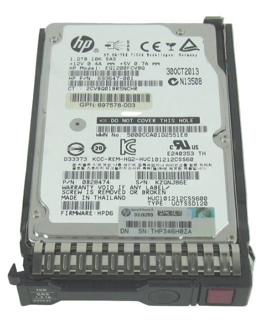 697574-B21 697631-001 HP 1.2TB 10000RPM 6Gbps 2.5" SAS SERVER Hard Drive