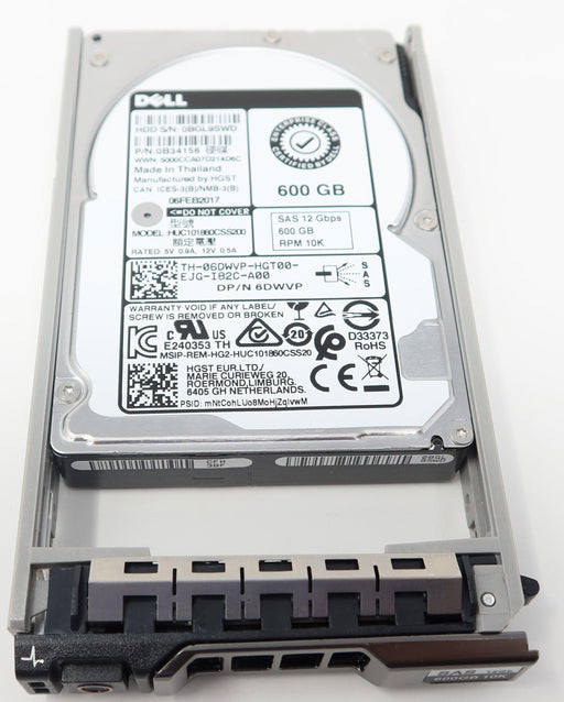 6DWVP HUC101860CSS200 Dell 600GB 10K 12G 2.5" SAS Enterprise Hard Drive