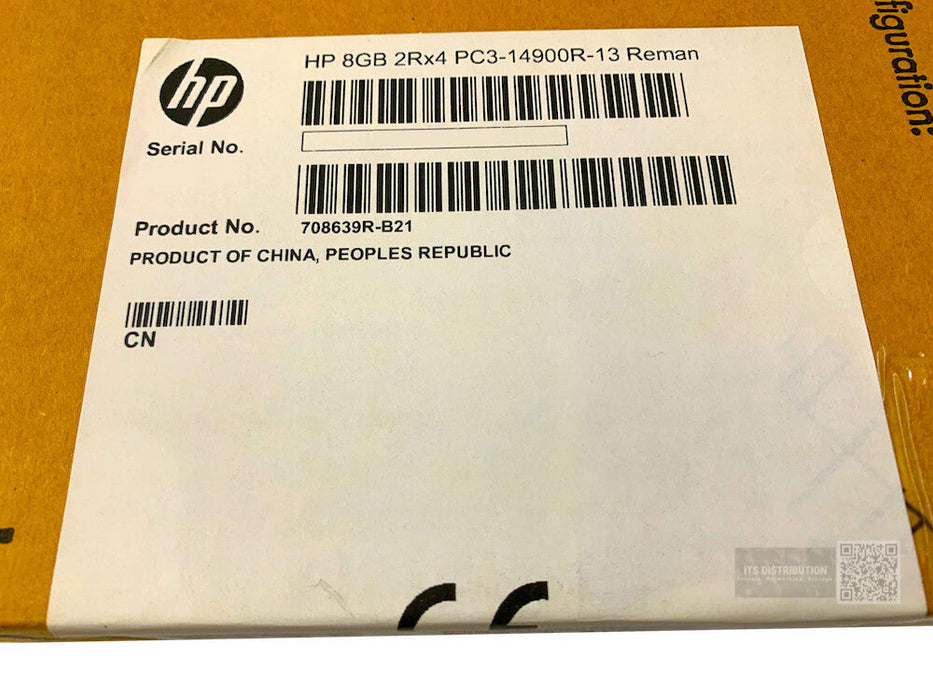 708639-B21 I GENUINE HP 8GB (1x8GB) Dual Rank x4 PC3-14900R Kit RENEW SEALED