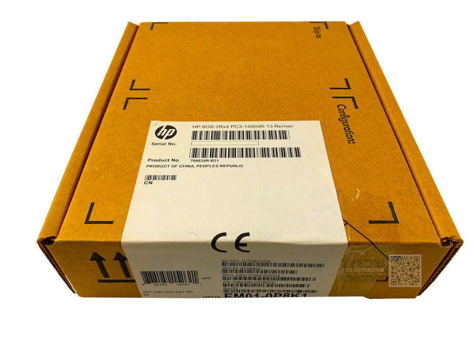 708639-B21 I GENUINE HP 8GB (1x8GB) Dual Rank x4 PC3-14900R Kit RENEW SEALED