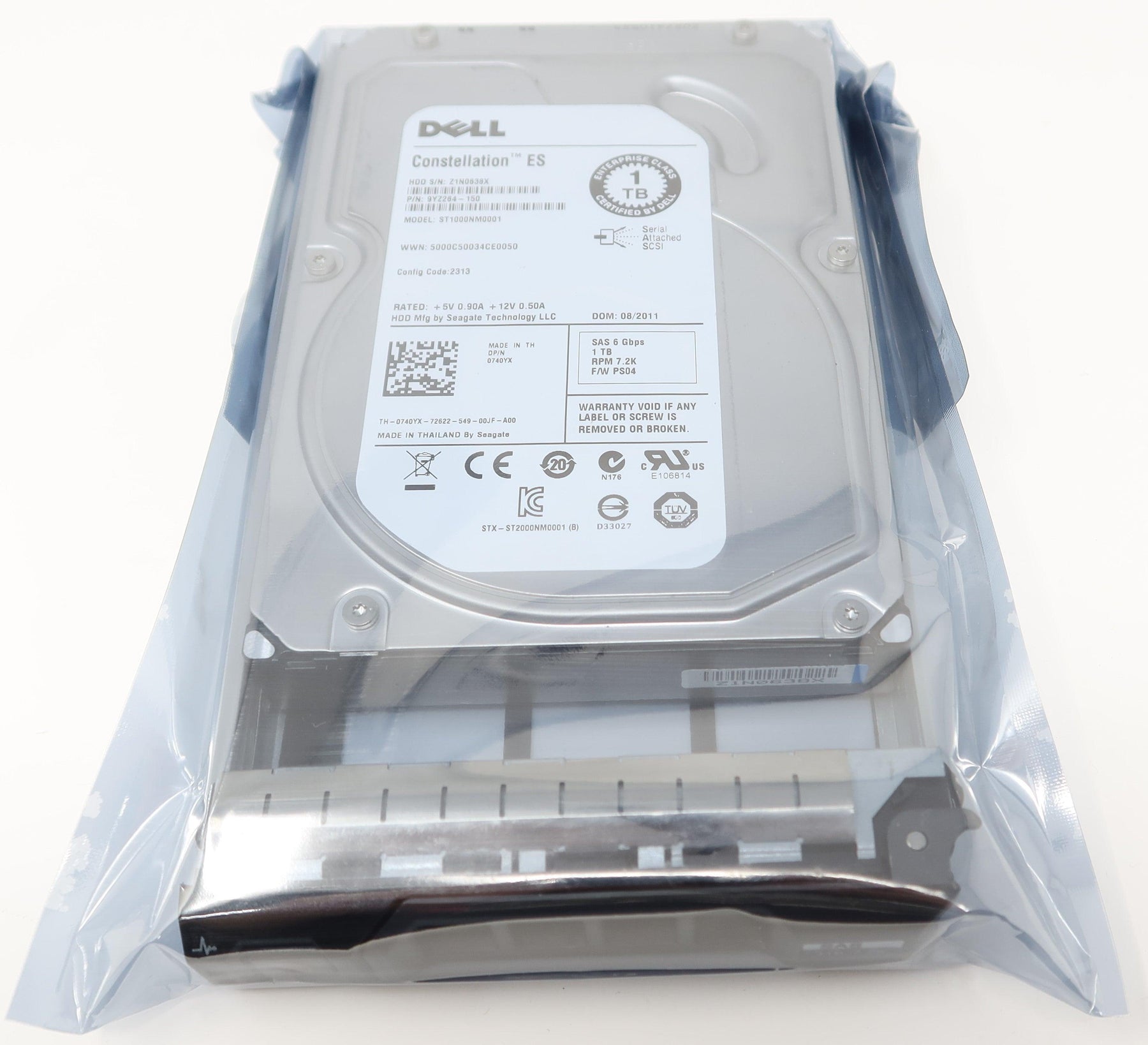 Dell 740YX ST1000NM0001 1TB 7.2K 6Gbps SAS 3.5" 9YZ264-150 Hard Drive