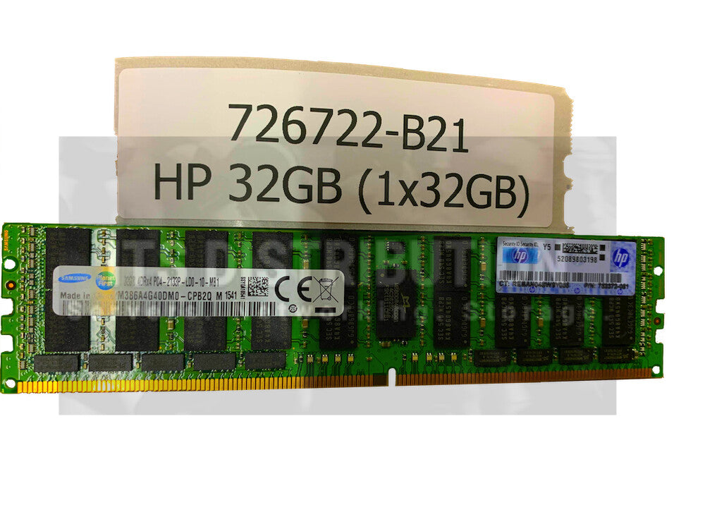 752372-081 I HP 32GB 1x32GB QuadRank x4 DDR4-2133 CAS-15-15-15 Memory 726722-B21
