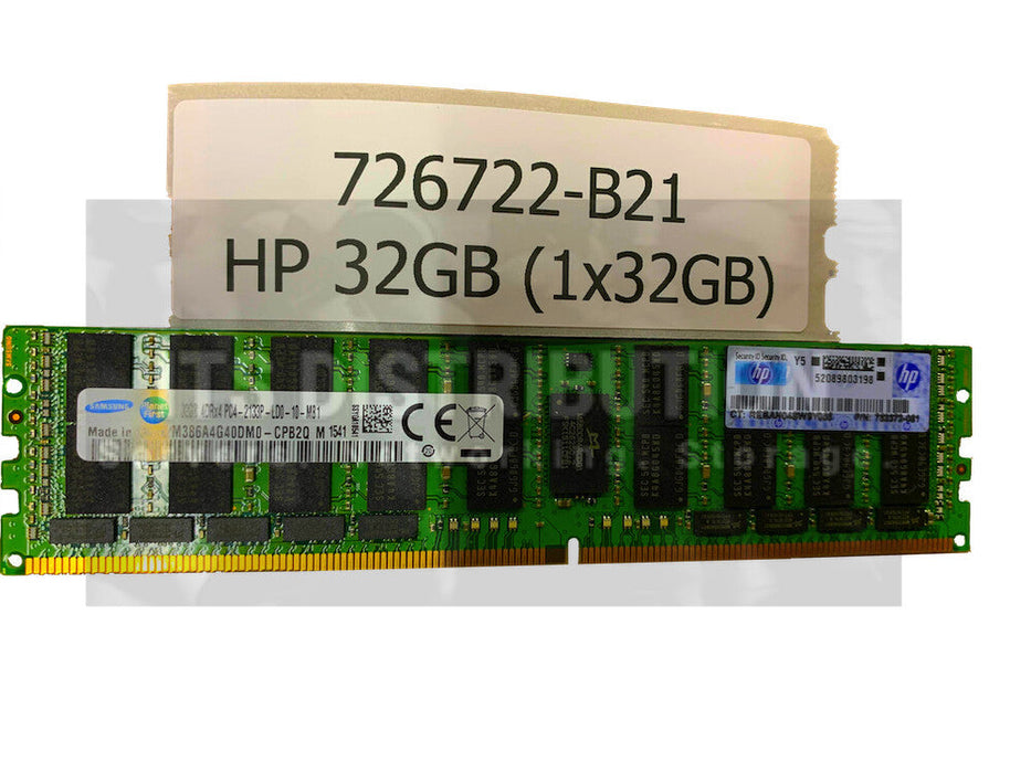 752372-081 I HP 32GB 1x32GB QuadRank x4 DDR4-2133 CAS-15-15-15 Memory 726722-B21